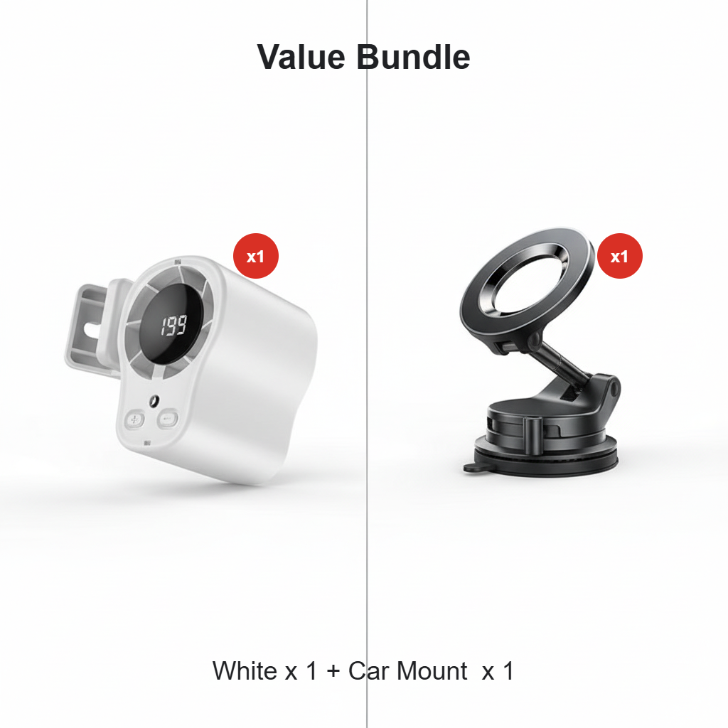 Hands-Free Personal Cooling Fan with LED Display